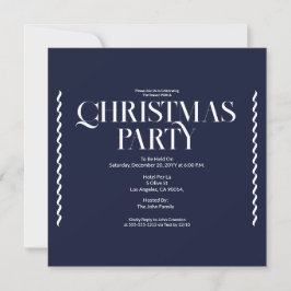 Christmas Party Vintage Elegant blue Invitation