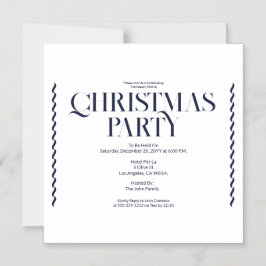Christmas Party Vintage Elegant blue Invitation Magneteinladung