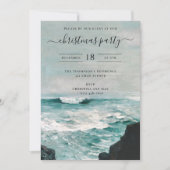 Christmas Party Watercolor Beach Coastal Summer Einladung (Vorderseite)