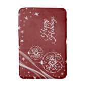 Christmas Party White Ornaments Stars Red Elegant Badematte (Vorderseite Vertikal)