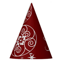 Christmas Party White Ornaments Stars Red Elegant Partyhütchen