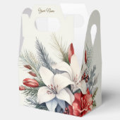 Christmas Party White Red Flowers Holidays Elegant Geschenkschachtel (Geöffnet)
