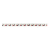 Christmas Party White Red Flowers Holidays Elegant Satinband (Vorderseite)