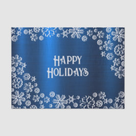 Christmas Party White Snowflakes Navy Blue Seidenpapier