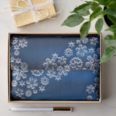 Christmas Party White Snowflakes Navy Blue Seidenpapier (Geschenk)