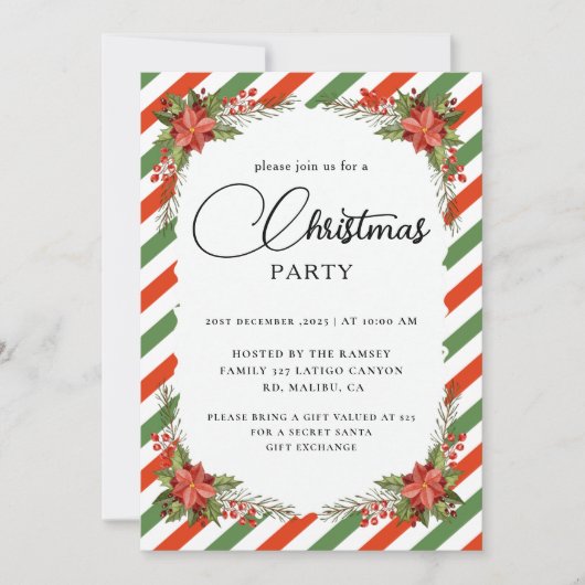 Christmas Party Winter Botanical Einladung (Vorderseite)