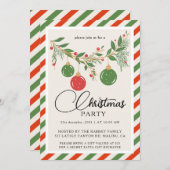 Christmas Party Winter Botanical Einladung (Vorne/Hinten)