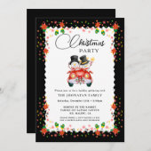 Christmas Party Winter Botanical Einladung (Vorne/Hinten)
