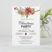 Christmas Party Winter Botanical Einladung (Stehend Vorderseite)