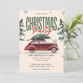 Christmas Party Winter Botanical Einladung (Stehend Vorderseite)