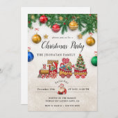 Christmas Party Winter Botanical Invitation Einladung (Vorne/Hinten)