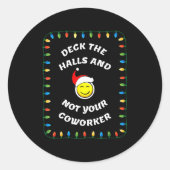Christmas Party Workplace Funny Design Runder Aufkleber (Vorderseite)