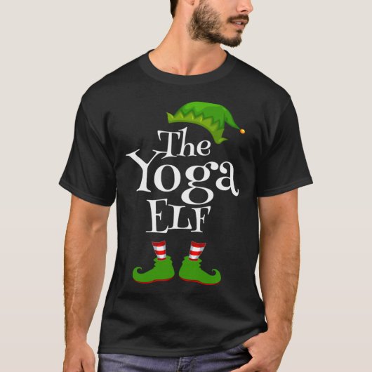 Christmas Party Yoga Elf Graphic T-Shirt (Vorderseite)