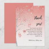 Christmas Pastel Red Winter Tree Baby Shower Dankeskarte (Vorne/Hinten)
