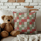 Christmas  patchwork green red pattern  kissen