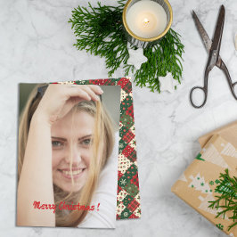 Christmas patchwork pattern photo wishes feiertagskarte