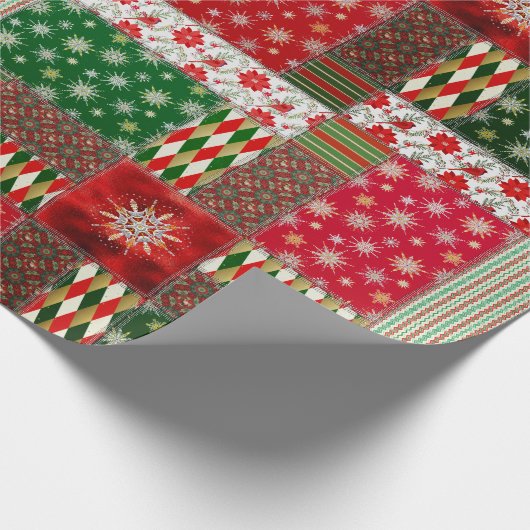 Christmas Patchwork Quilt Geschenkpapier (Ecke)