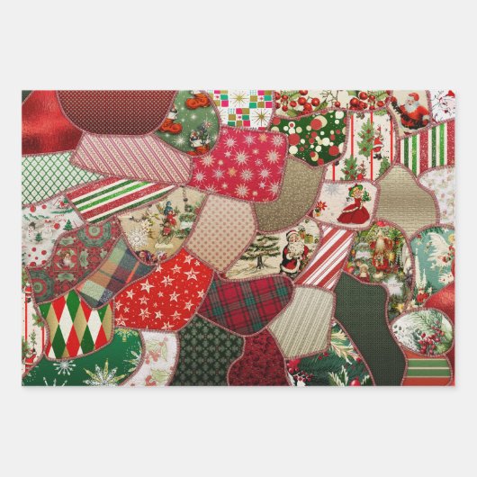 Christmas Patchwork Quilt Geschenkpapier Set (Vorderseite 2)