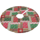 Christmas Patchwork Quilt Polyester Weihnachtsbaumdecke (Schrägansicht)