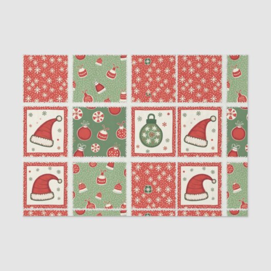 Christmas Patchwork Quilt Seidenpapier (Vorderseite)