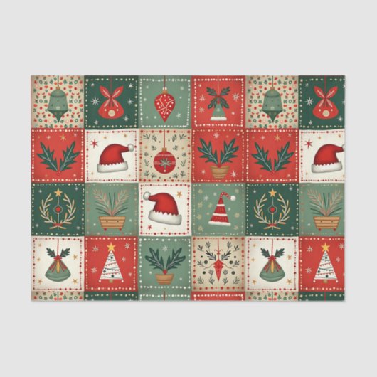 Christmas Patchwork Quilt Seidenpapier (Vorderseite)