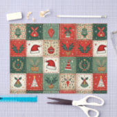 Christmas Patchwork Quilt Seidenpapier (Handwerk)