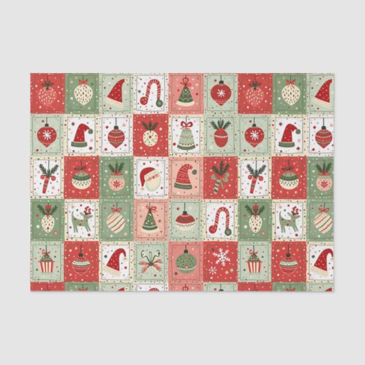 Christmas Patchwork Quilt Seidenpapier (Vorderseite)