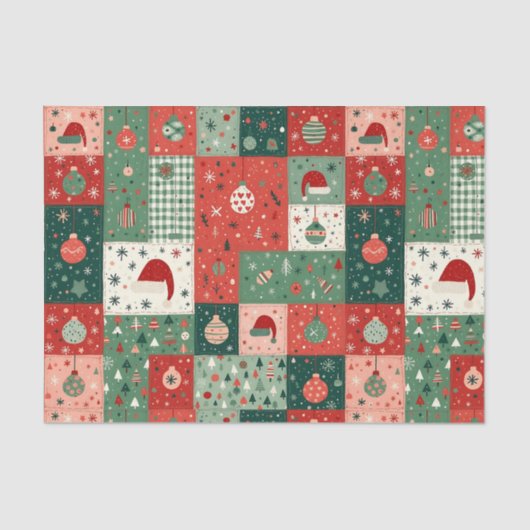 Christmas Patchwork Quilt Seidenpapier (Vorderseite)