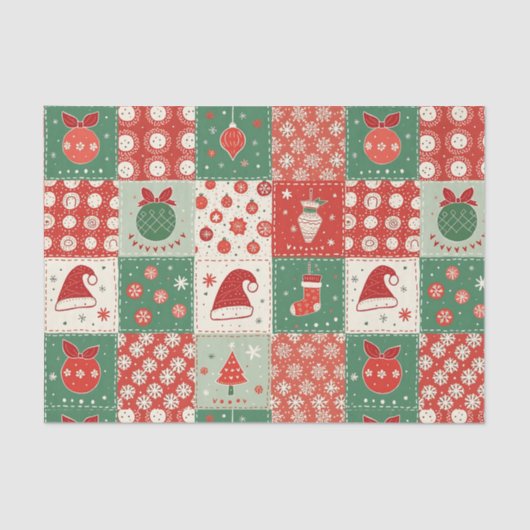Christmas Patchwork Quilt Seidenpapier (Vorderseite)
