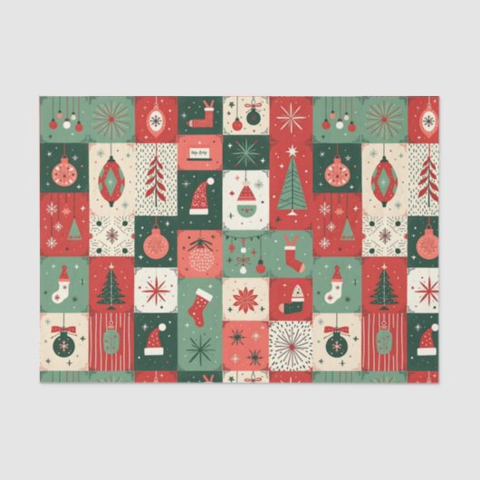 Christmas Patchwork Quilt Seidenpapier (Vorderseite)