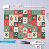 Christmas Patchwork Quilt Seidenpapier (Handwerk)