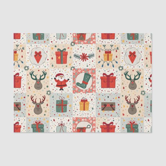 Christmas Patchwork Quilt Seidenpapier (Vorderseite)