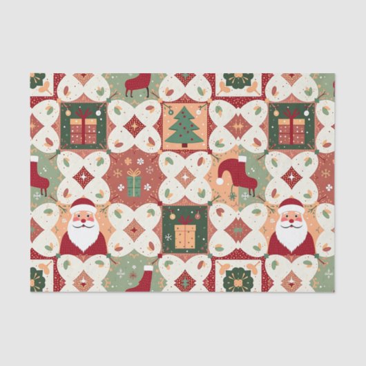 Christmas Patchwork Quilt Seidenpapier (Vorderseite)