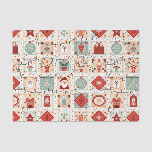 Christmas Patchwork Quilt Seidenpapier (Vorderseite)