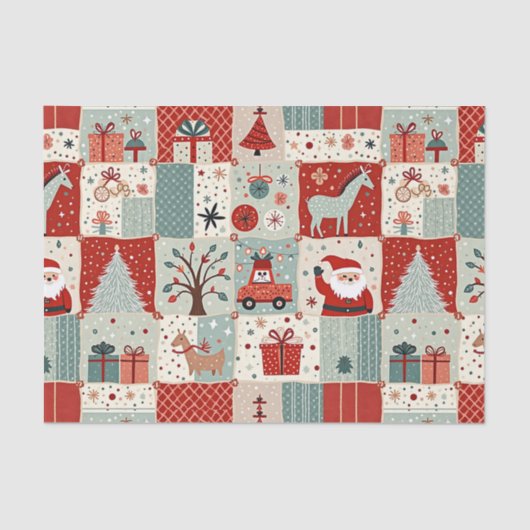 Christmas Patchwork Quilt Seidenpapier (Vorderseite)