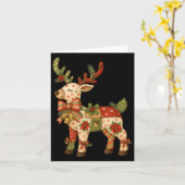 Christmas Patchwork Reindeer Xmas Family Men Women Karte (Gelbe Blume)