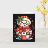 Christmas Patchwork Snowman - Quilted Holiday Aest Karte (Gelbe Blume)