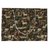 Christmas Pattern • Bruegel Style Vintage Art Große Geschenktüte (Rückseite)