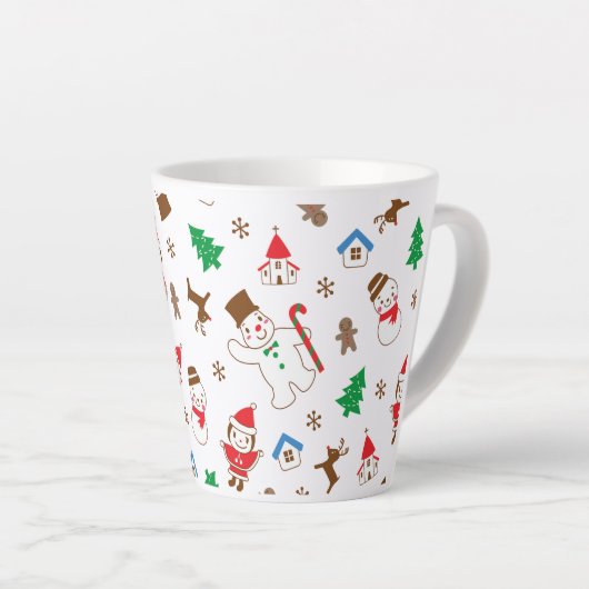 Christmas pattern icon santa tree happy gift milchtasse (Rechte Ecke)