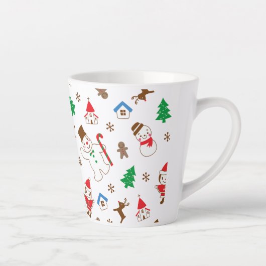 Christmas pattern icon santa tree happy gift milchtasse (Rechts)