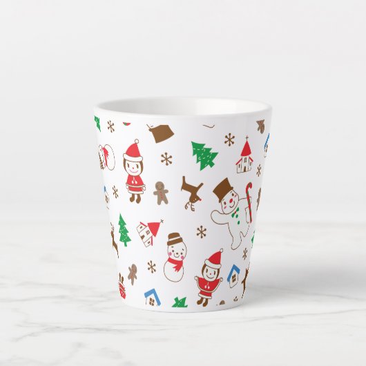 Christmas pattern icon santa tree happy gift milchtasse (Vorderseite)