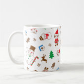 Christmas pattern icon santa tree happy gift Mug Kaffeetasse (Links)