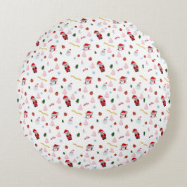 Christmas Pattern Round Pillow Rundes Kissen