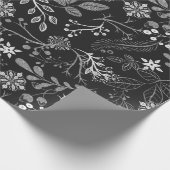 Christmas Pattern Silver White Wrapping Paper Geschenkpapier (Ecke)