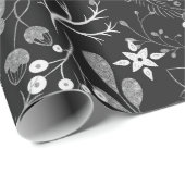 Christmas Pattern Silver White Wrapping Paper Geschenkpapier (Rolleneckpunkt)