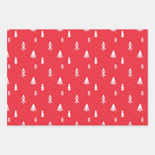 Christmas pattern text Red set Wrapping Paper Geschenkpapier Set (Vorderseite 3)