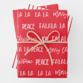 Christmas pattern text Red set Wrapping Paper Geschenkpapier Set (Beispiel)