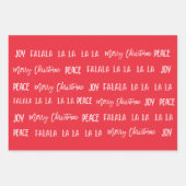 Christmas pattern text Red set Wrapping Paper Geschenkpapier Set (Vorderseite)