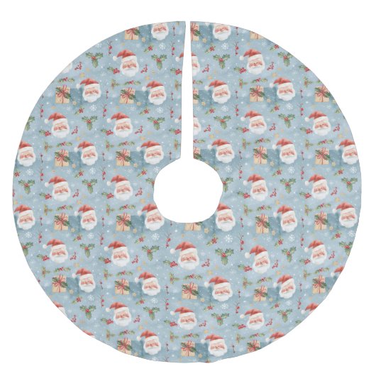 Christmas Pattern Tree Skirt Polyester Weihnachtsbaumdecke (Vorderseite)