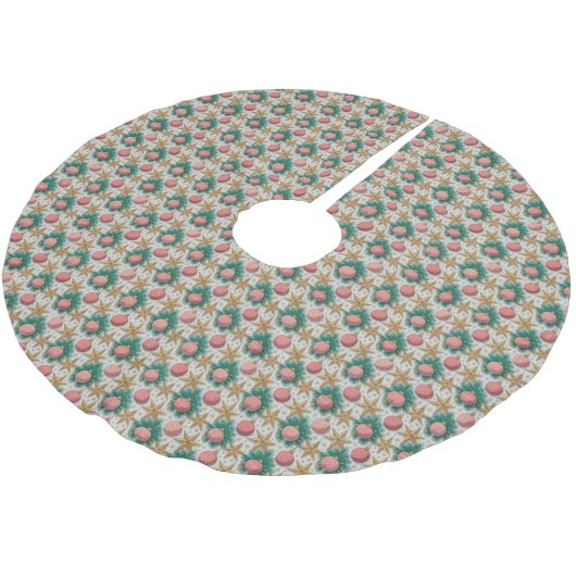 Christmas Pattern Tree Skirt Polyester Weihnachtsbaumdecke (Schrägansicht)
